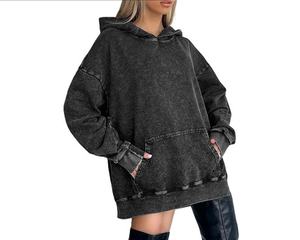 เสื้อฮู้ดดี้ผู้ชายทรงสลิมฟิต สไตล์สตรีทแวร์ คุณภาพสูง ทรงโอเวอร์ไซส์ ล้างสีแบบแอซิดวอช จากโรงงานโดยตรง (ODM) กำลังเป็นที่นิยม - Product Image 5