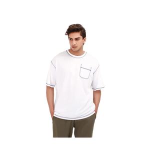 เสื้อยืดสำหรับผู้ชายผ้าฝ้าย100% สีขาวคอกลมทรงหลวมสไตล์สตรีทแบบกำหนดเองเสื้อยืดใช้ได้ทั้ง180และหญิง2025 - Product Image 1