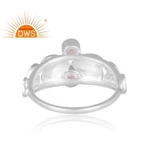 Vente chaude Fine Sterling Silver Natural Rainbow Moon Stone Gemstone Déclaration Ring Fabricant de bijoux personnalisés - Product Image 5