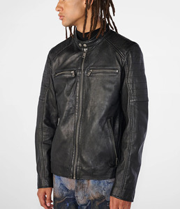 Pour la veste en cuir noir pour hommes personnalisée de Style Alpha Design décontracté classique pour la saison d'hiver Streetwear vêtements d'extérieur de Fashion Supp - Product Image 3