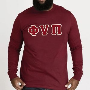 Maglietta a Maniche Lunghe Kappa Alpha Psi Old Skool Phi Nu Pi, T-Shirt con 3 Lettere in Feltro, Abbigliamento Greco da Uomo D9 Marrone - Product Image 3