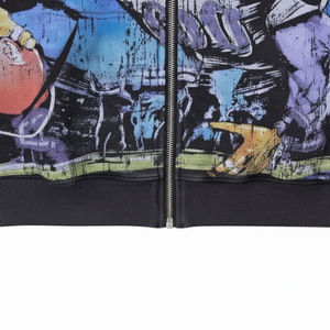 Sweat à capuche zippé avec impression numérique personnalisée, 500 GSM, effet délavé vintage, coupe ample et courte, pour streetwear - Product Image 3