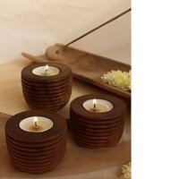 Récipient de pot de bougie en bois Unique de qualité supérieure pour la maison hôtel Restaurant éclairage pot de bougie parfumée pour la décoration de Table