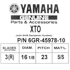Y a m a h a XTO Hélice de bateau offshore 6GR-45978-10 V8 RH 16 18x23 P - Product Image 4