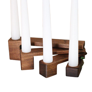 Hecho de portavelas de madera hecho a mano, diseño Vintage, forma triangular, portavelas de madera, venta al por mayor, accesorios para restaurante de Hotel - Product Image 4