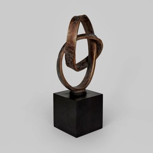Escultura de mesa de aluminio de amor eterno abstracto, antiguo bronce dorado, decoración moderna para el hogar y la Oficina, escultura pulida moderna - Product Image 2