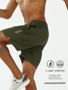 Pantalones cortos de entrenamiento deportivos de tenis y baloncesto de cintura media ecológicos para hombre, impermeables, para gimnasio - Product Image 2