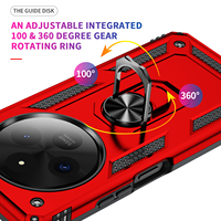 Couvercle de support d'anneau magnétique de qualité supérieure béquille étuis de téléphone portable robustes étuis antichoc rotatifs pour redmi 14C