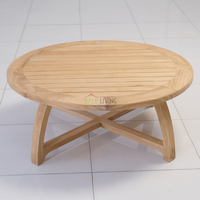 Table basse ronde minimaliste en bois massif écologique pour intérieur/extérieur – Meuble de maison en promotion