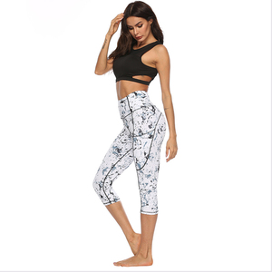 New Arrival <b>Women's</b> High Waist Spandex Yoga <b>Pants</b> Quick Dry Breathable Leggings Pocket Print Striped Design Elastic Waist - Product Image 5