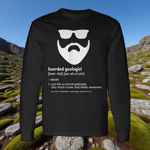 Camiseta de manga larga con diseño de geólogo con barba, camiseta con chiste de geología para hombre - Product Image 3