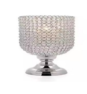 <b>Crystal</b> Diamond Luxury Handmade Decorative Design Candle Holder Wedding Decor Mini Silver Decor Candle Stand for Candle Tealight - Product Image 1