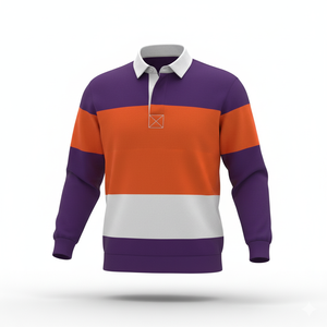 Oversized Rugby <b>Polo</b> <b>Shirt</b> for <b>Women</b> Color Block <b>Long</b> <b>Sleeve</b> Casual Top - Product Image 3