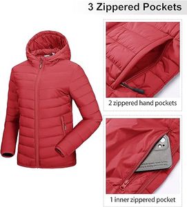 Chaqueta plegable de Invierno para mujer, abrigo acolchado con capucha resistente al agua, chaqueta acolchada ligera para Senderismo y viajes al aire libre - Product Image 3