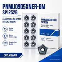 Plaquettes de fraisage en carbure PNMU0905XNER-GM SP1252B pour fraisage frontal CNC et fraisage général