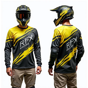 เสื้อแข่งมอเตอร์ครอสชาย แขนยาว แบบสั่งทำพิเศษ สำหรับรถ ATV/มอเตอร์ไซค์ ระบายอากาศ กันลม ชุดแข่งรถมอเตอร์ไซค์ - Product Image 4