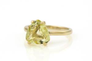 925 argent Sterling meilleure qualité naturel trillion coupe citron Quartz à facettes pierres précieuses broche réglage bijoux fins fête de mariage - Product Image 2