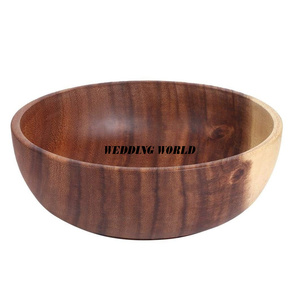 Cuenco redondo de madera natural para chocolate, cuenco decorativo para bodas y fiestas, cuenco clásico elegante de madera para chocolate - Product Image 2