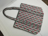 Sacs fourre-tout zippés en coton brodés Kantha faits main, couleur unie, ouverts, pour l'été et l'automne, sacs de shopping, vente en gros, export, en vrac