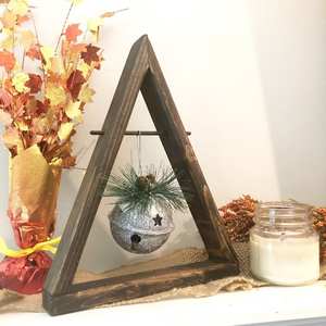 Triangle Shape <b>Wooden</b> Hanging Decoration Ideal for Creating Rustic Design for Home <b>Christmas</b> Decor <b>Wooden</b> <b>Tree</b> Decorative Item - Product Image 1