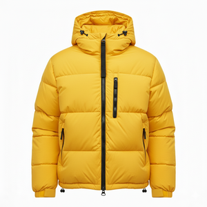 Chaqueta Acolchada con Capucha Verde para Hombre/Unisex, Chaqueta Acolchada con Capucha para Hombre con Bolsillo con Cremallera en el Pecho, Abrigo de Invierno Acolchado y Aislado - Product Image 5