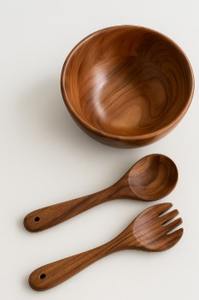 Handcrafted Luxury Wooden <b>Salad</b> <b>Bowl</b> Set Premium Natural <b>Wood</b> Durable Dining Serveware for Home Party Wedding Use - Product Image 3