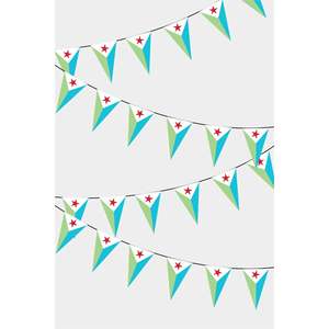 Djibouti Triangular Party <b>Banners</b> Guirlande Eye-catching Fanions for Festive Decorations - Product Image 1