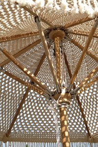 Housse de parasol de plage en bois au crochet macramé moderne, grand parasol de plage pour meubles d'extérieur - Product Image 5