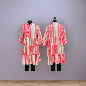 ชุดเดรสแขนสั้นผ้าฝ้ายแท้พิมพ์ลาย Kaftan kurti สไตล์วินเทจสไตล์วินเทจ - Product Image 2