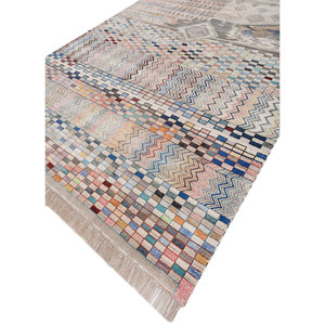 Tapis en laine et soie de bambou noué à la main Freedom Manchaha, motif géométrique, pour usage domestique - Les-8275 - Product Image 2