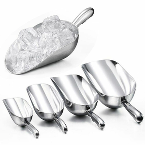 ที่ตักน้ำแข็งทำจากสเตนเลสสตีลขนาด12ออนซ์ทำจากเหล็กกล้าสำหรับทำแป้งข้าวอาหารในครัว - Product Image 3