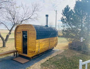 HELIUS 5-6 personas Sauna de madera al aire libre Sauna de cedro canadiense tradicional con función de vapor húmedo para relajación - Product Image 3