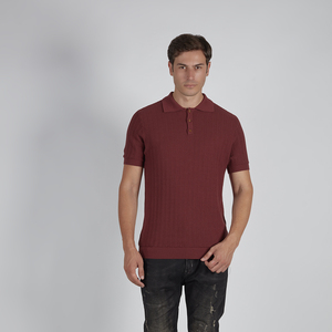 T-shirt décontracté en coton cachemire tricoté à col en V, teint en fil, uni, écoresponsable, fabriqué en Italie, pour homme, à manches courtes - Product Image 2