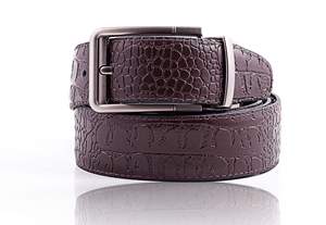 Cinturón de cuero de vaca personalizado para hombre, correa de cuero genuino marrón de alta calidad, a la moda, opciones de cuero personalizado para negocios, venta al por mayor - Product Image 4