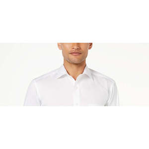 Camicia Elegante da Uomo Slim-Fit in Popeline di Cotone 100% Bianco Antipiega, Taglia 18X34-35 - Product Image 2