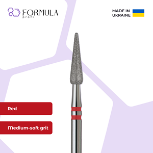 ดอกสว่านเจียรเล็บทรงหยดน้ำเพชรแบบใหม่ รุ่น Formula Profi ขนาด 3.0 มม. สีแดง เม็ดทรายพรีเมียม - Product Image 1