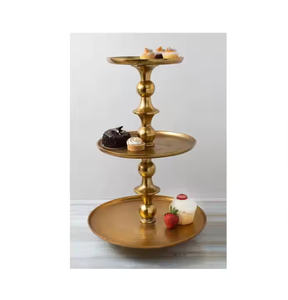 Restaurant Miroir Polonais En Aluminium Gâteau Stand En Métal Plateau De Service pour La Fête De Mariage Gâteau Affichage Service Décoration De Fête De Mariage - Product Image 4