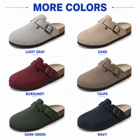 Sabots en cuir véritable avec semelle en liège, mules à bride réglable, chaussures décontractées confortables pour jardin et été, hommes et femmes
