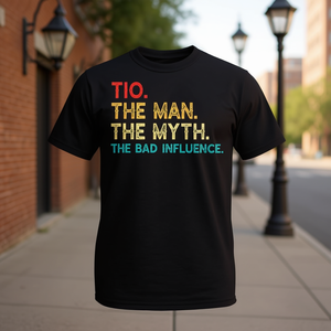 T-Shirt Vintage Tio the Man the Myth the Bad Influence, Prodotto Promozionale Premium - Product Image 1