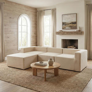 Conjunto de Sofá Seccional Modular Moderno con Otomana, Tapizado en Tela, 3 Piezas, Funda Extraíble y Diseño Personalizable - Product Image 5