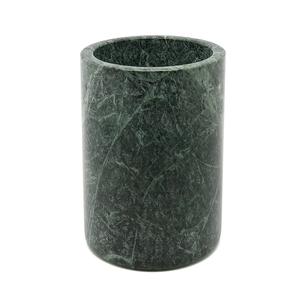 Porte-ustensiles en marbre granit vert foncé fabriqué à la main cuillère cylindrique lourde fourchette outil de cuisine en pierre naturelle comptoir en métal - Product Image 1