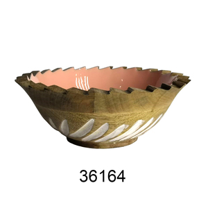 Bol de service décoratif en bois de mangue émaillé à la mode Bol de service en bois naturel de qualité supérieure Exportateurs Inde - Product Image 5