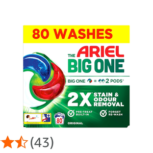 Cápsulas de Detergente Líquido para Lavandería Ariel The Big One PODS, 2x40 Lavados, Aroma a Flor de Cerezo, 2X Eliminación de Manchas y Olores - Product Image 4