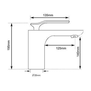 Robinet mitigeur pour lavabo HERA 8101 chromé, design classique pour un look traditionnel et classique - Product Image 2