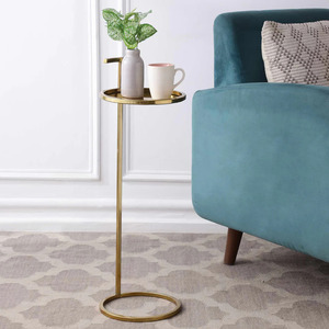 Two-Tier Luxury <b>Side</b> <b>Table</b> with <b>Black</b> Marble Top and Wrought Metal Body Eye-Catching Dining <b>Table</b> at Wholesale Price - Product Image 1