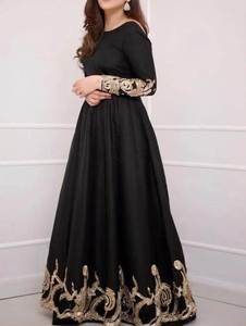 Tendance-DESIGN de broderie sur le sol, robe ornée de perles de cristal, travail de pierre de verre pour la fête-WEAR = 2023 - Product Image 2