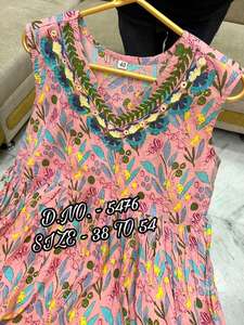 ชุด anarkali kurti ผ้าฝ้ายแท้จากนักออกแบบใหม่ทำจากผ้าไหม - Product Image 5