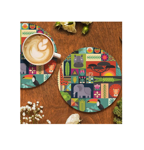 Bar Home MDF imprimé Dessous de plat Design créatif MDF Set de table Dessous de verre rond Dessous de plat soucoupe à vendre produit - Product Image 6