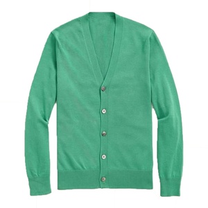 Cardigan en tricot uni pour femme, col en V, manches longues, fermeture boutonnée, 100% coton, anti-boulochage, à porter toute l'année - Product Image 2