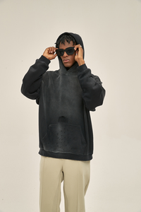 Nouveaux arrivages de sweats à capuche ajustables pour hommes, respirants, coupe-vent, en molleton de coton mélangé, fabriqués au Pakistan - Product Image 3